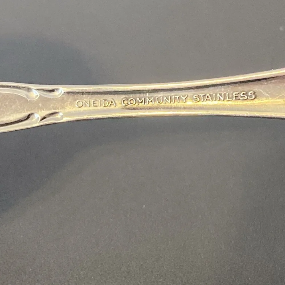 Vintage Oneida Community Stainless Floral Slotted Cake/Pie Server 9.5